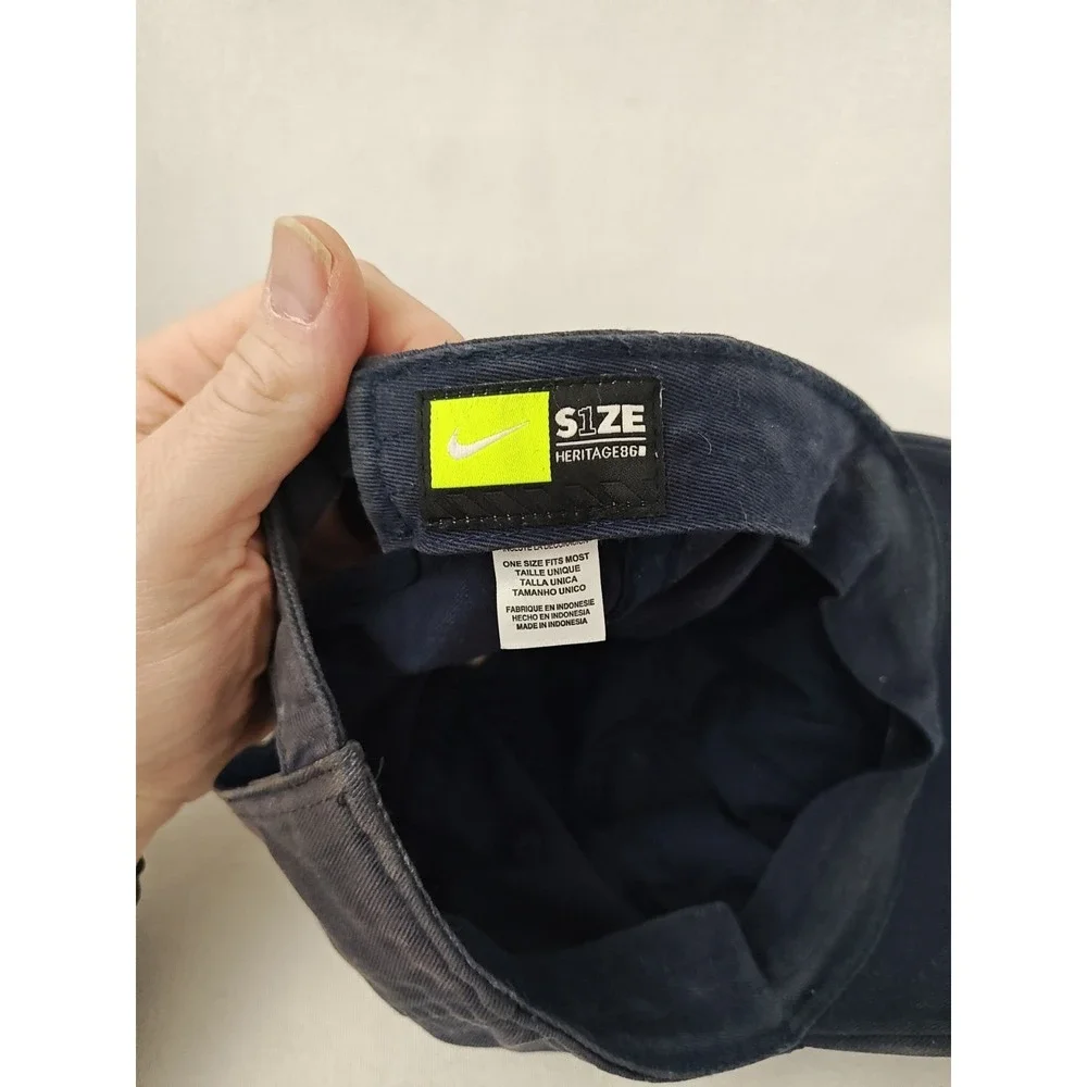 Nike Cotton Hat Navy Blue Washed One Size Adjustable Lightweight OSFA 626305-451